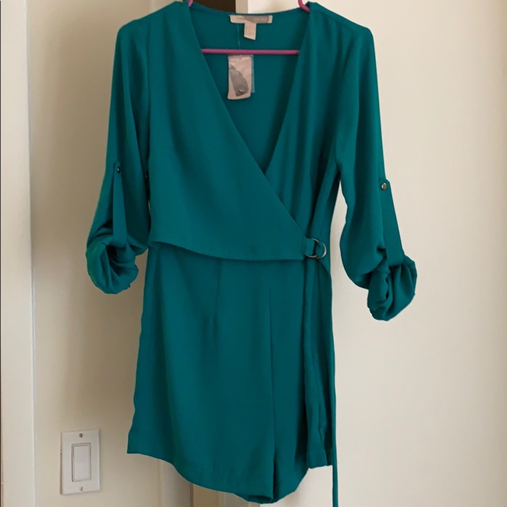 Teal wrap romper